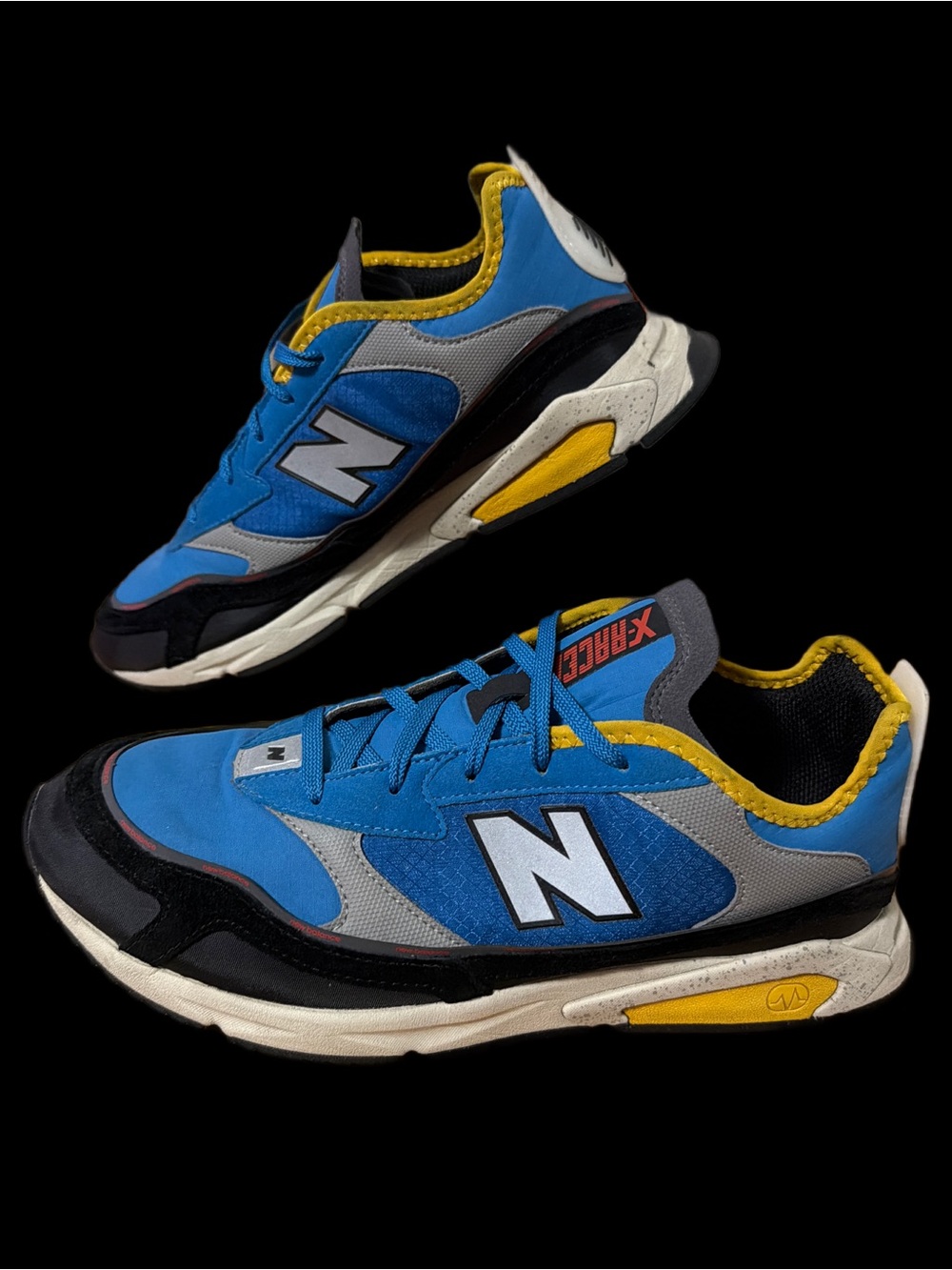 New Balance X-RACER Men’s size 10.5 Blue & Yellow Runners GUC - Picture 3 of 13